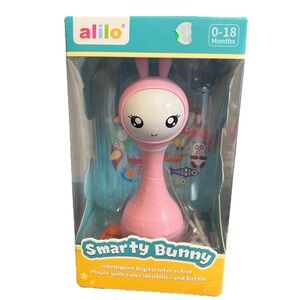 Alilo Smarty Bunny Baby Rattle Musical Light Up Toys, Pink, 0-18 mos, New in box